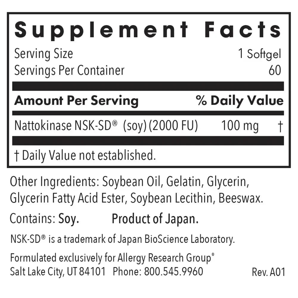 Nattokinase Circulatory Systemic Enzymes