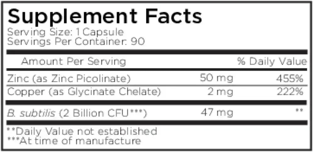 Zinc/ Copper + Probiotics