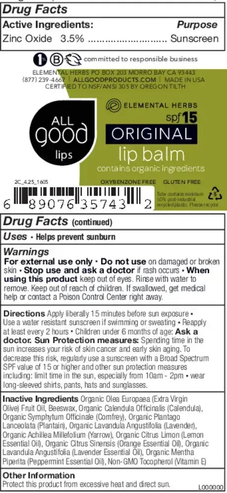 Spf 15 Lip Balm Original