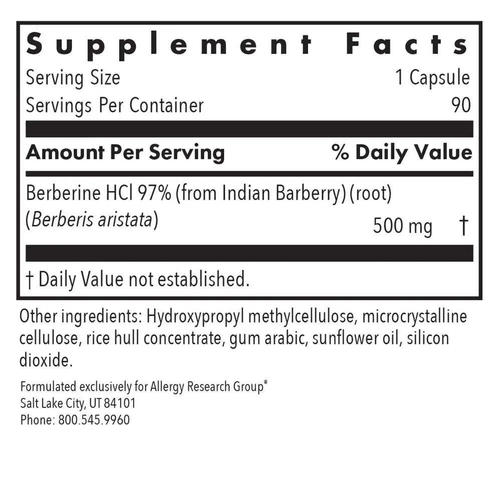 Berberine (Berberine HCl) 500 mg