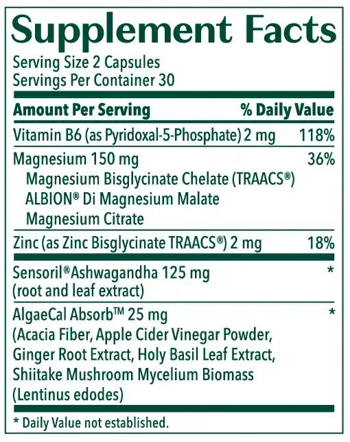 AlgaeCal Magnesium Relax Veggie Capsules