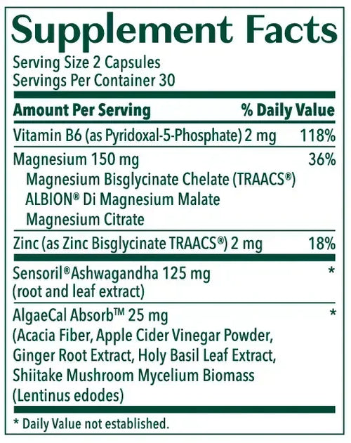 AlgaeCal Magnesium Relax Veggie Capsules