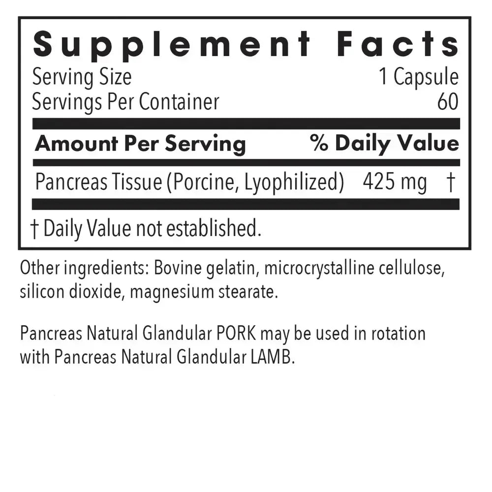 Pancreas Natural Glandular Pork